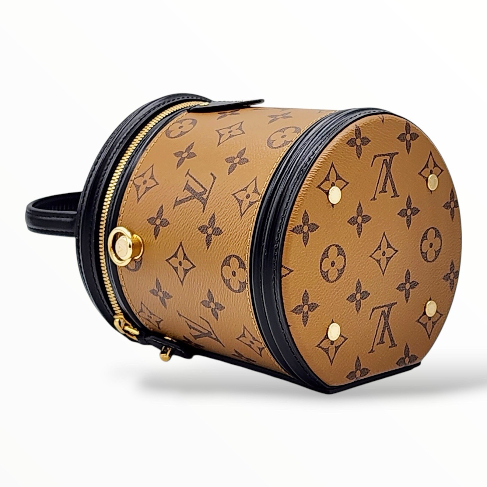 Authentic Louis Vuitton Cannes Reverse Monogram Vanity Bag Gold HW w/ Strap
