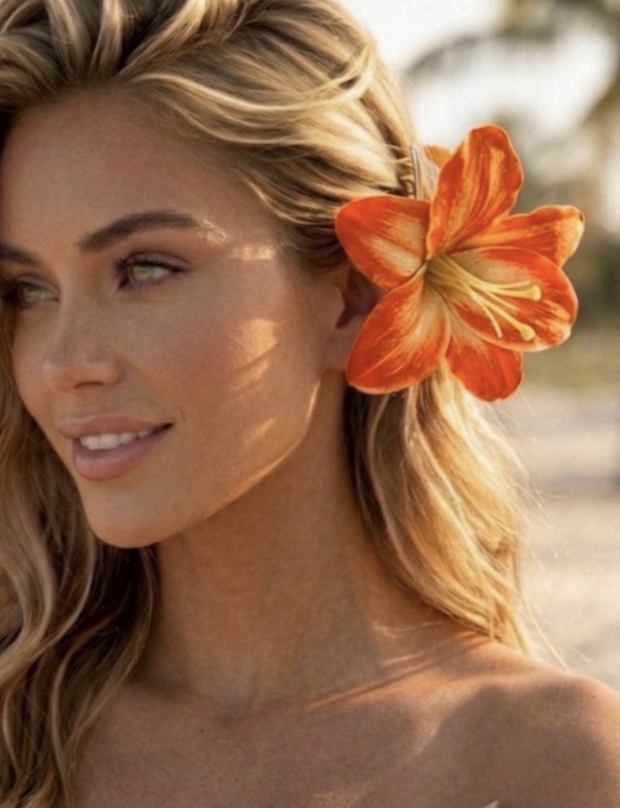 NWT ⚜️🧡⚜️ Piper K Orange Lilly Flowers Hair Claw Clip
