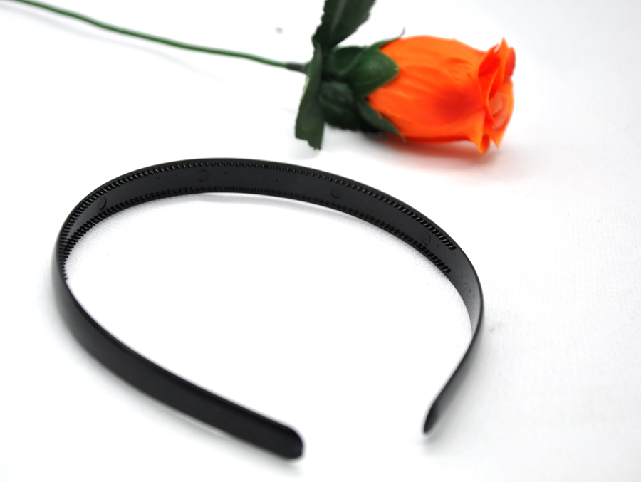 12 Plastic Headbands w/ Inner Teeth White or Black US Seller