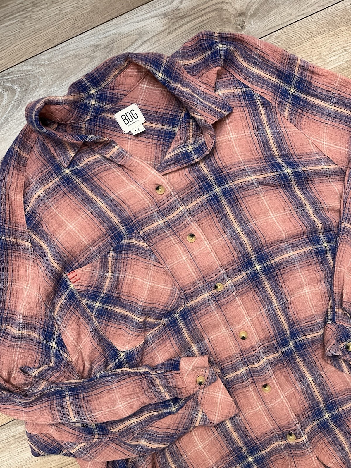 BDG Flannel Blouse Size Large