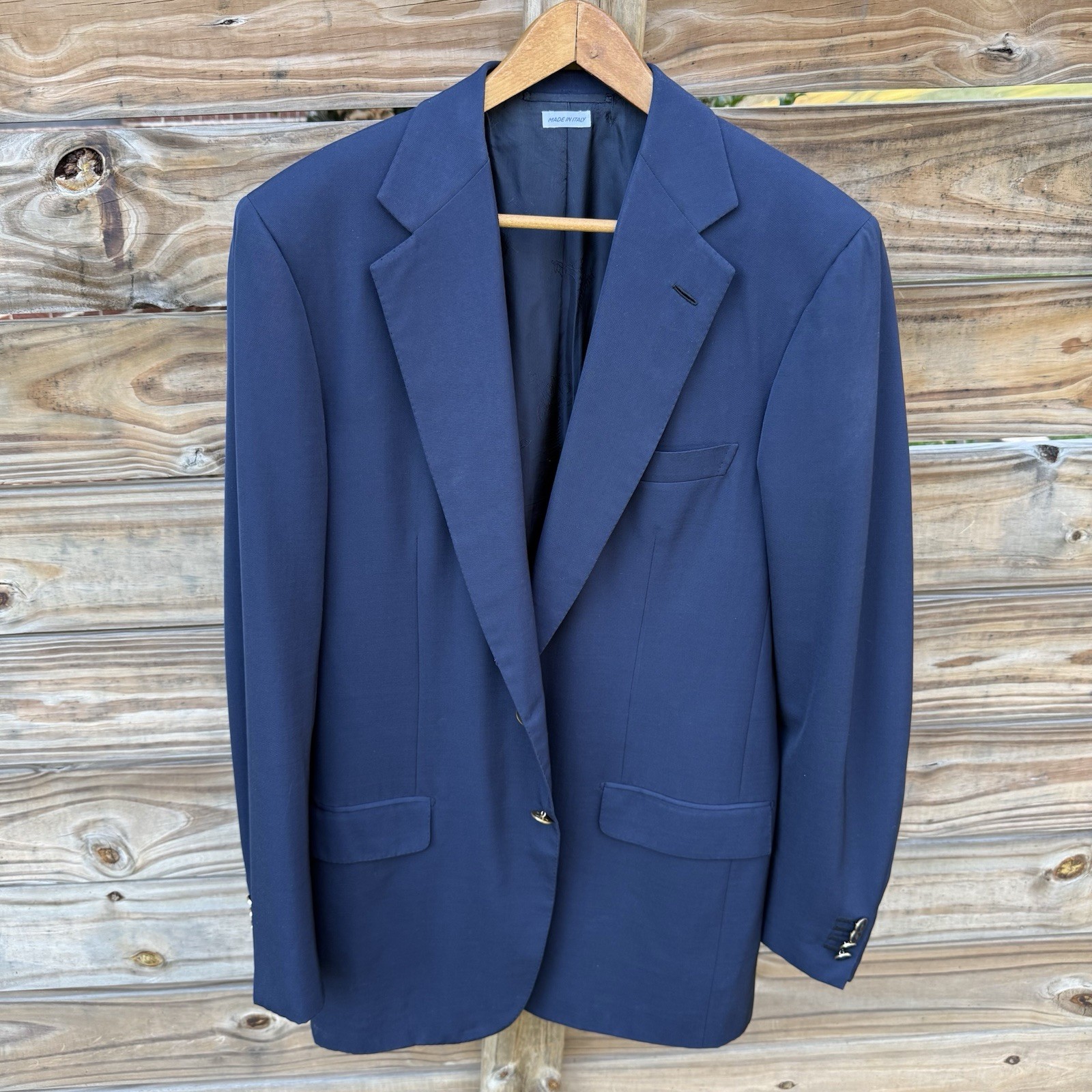 Brioni Blue Blazer Mens 38 or 40 Jacket Navy NOMENTANO Logo Buttons