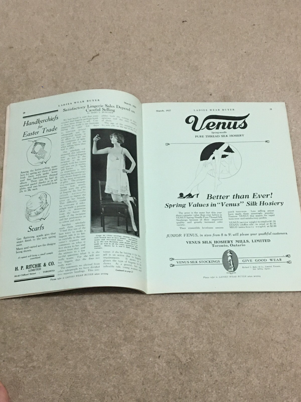 Vtg 1927 Ladies Wear Buyer Magazine for Woman, Dept & General Stores, Canada