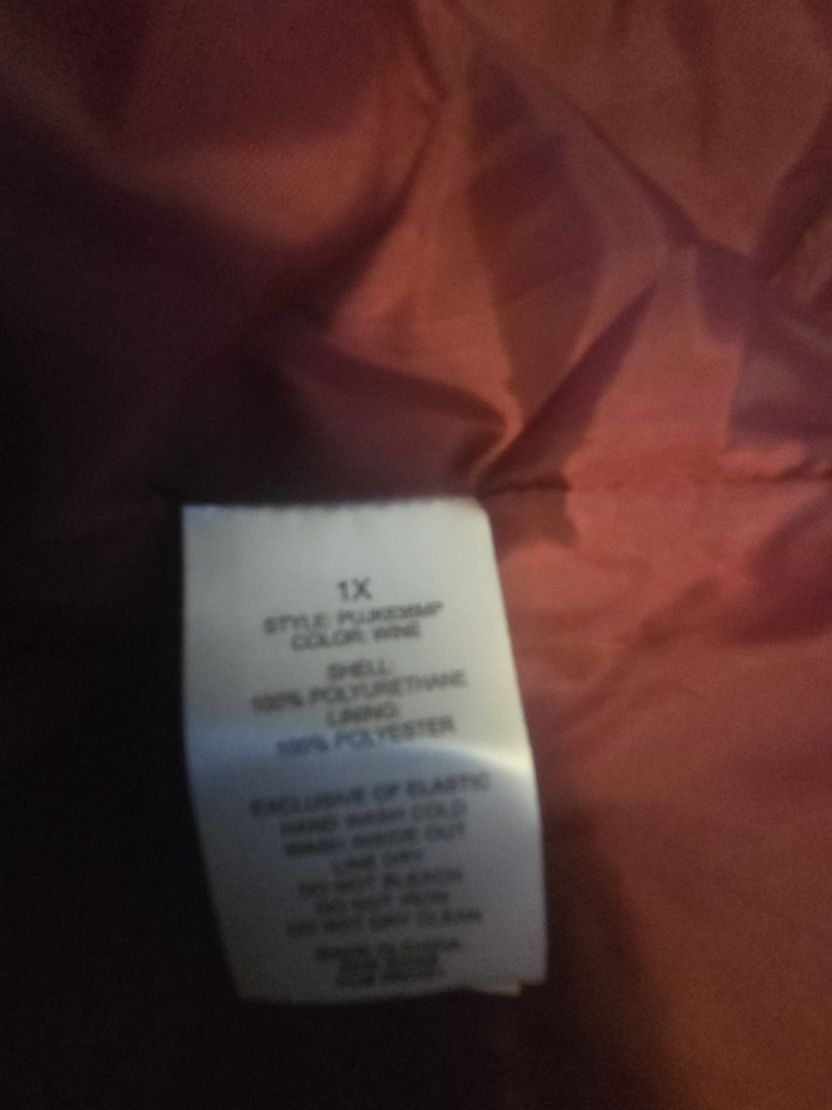 Cavalini Women’s Wine Zip Front Collared Mid-Length Jacket Plus Size 1X