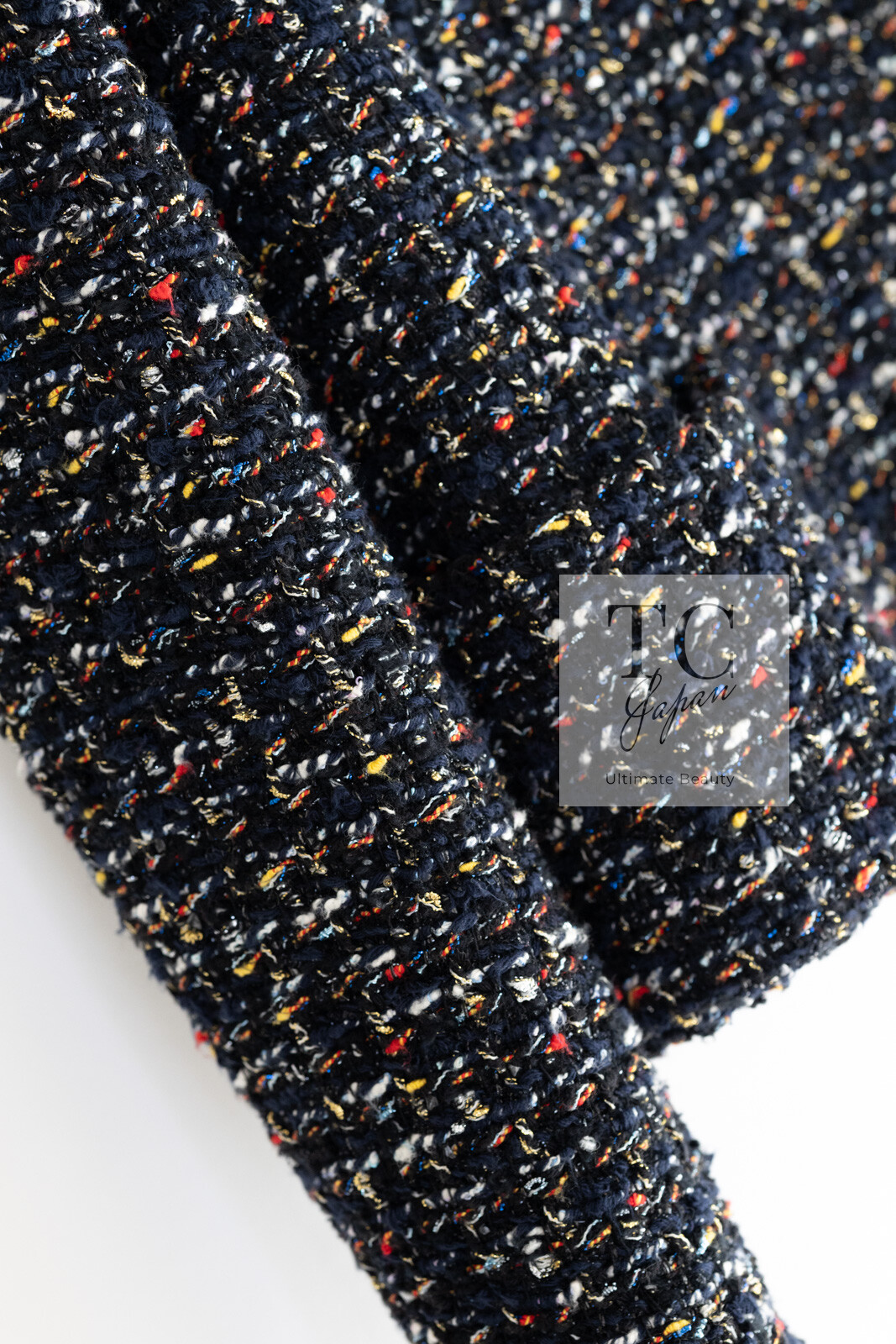 $4.8K CHANEL 15A Black Multicolor Cotton Zipper Fantasy Tweed Jacket 40 US8