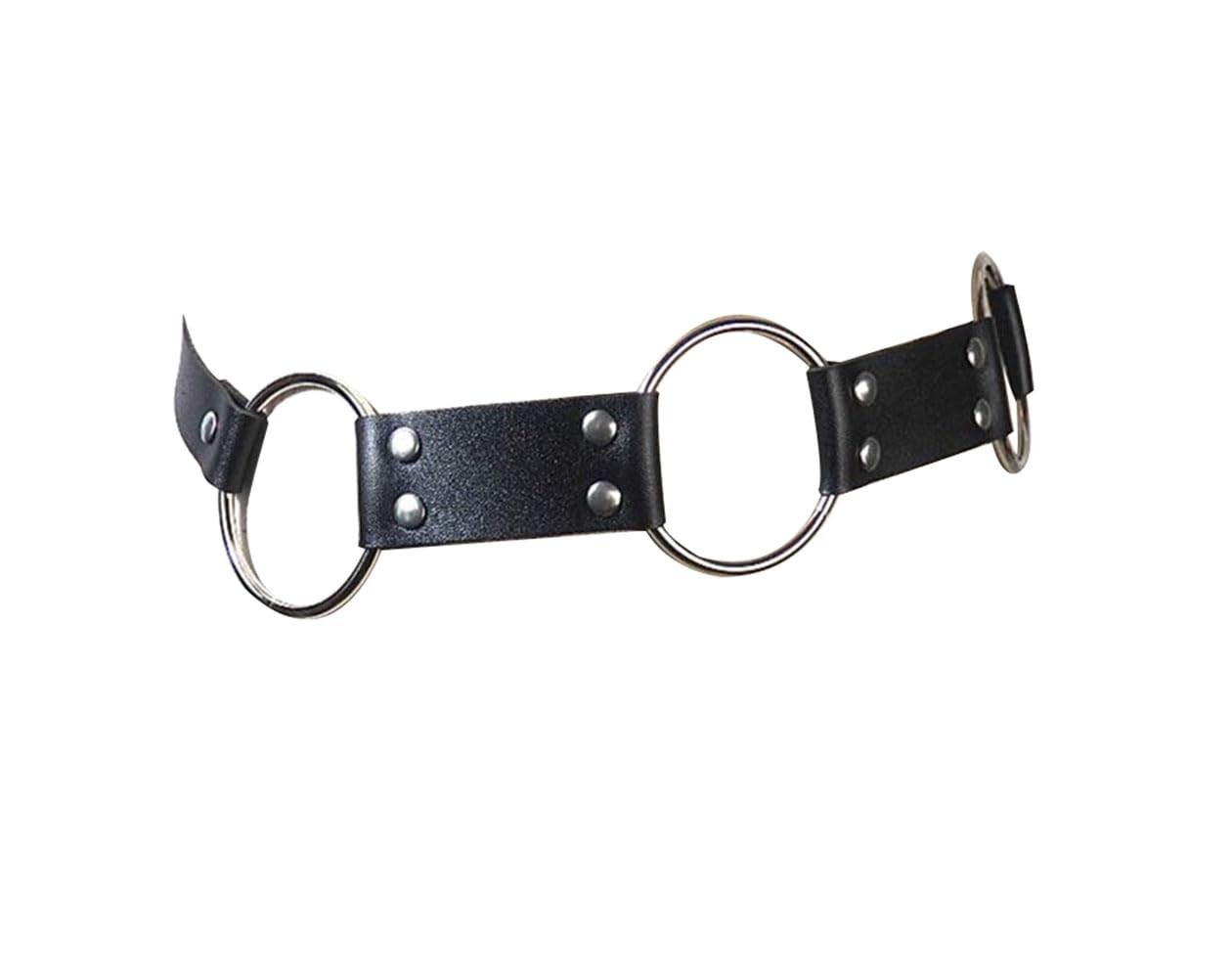 Women’s Punk Rocker Grommet Leather Waist Belts with Metal Chains Tassel Adjusta
