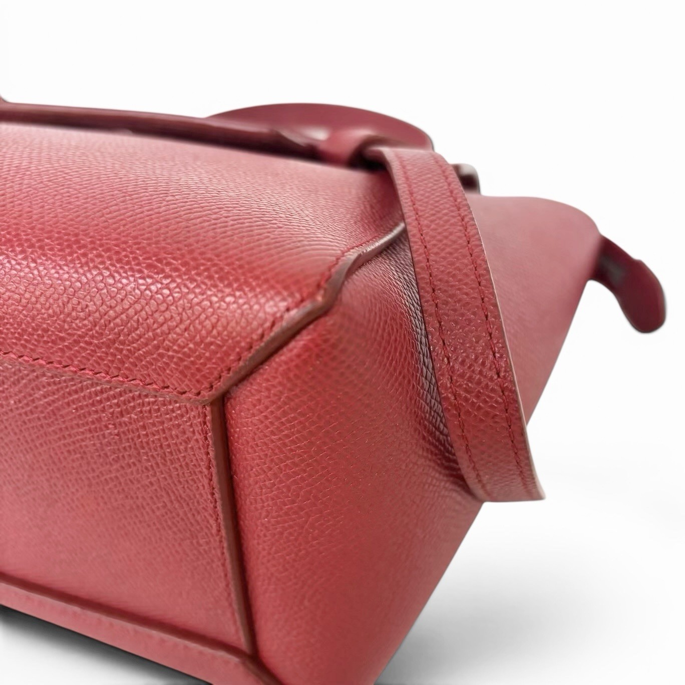 Celine Belt Bag Micro Red Grained Leather Hand Bag 189153 Women
