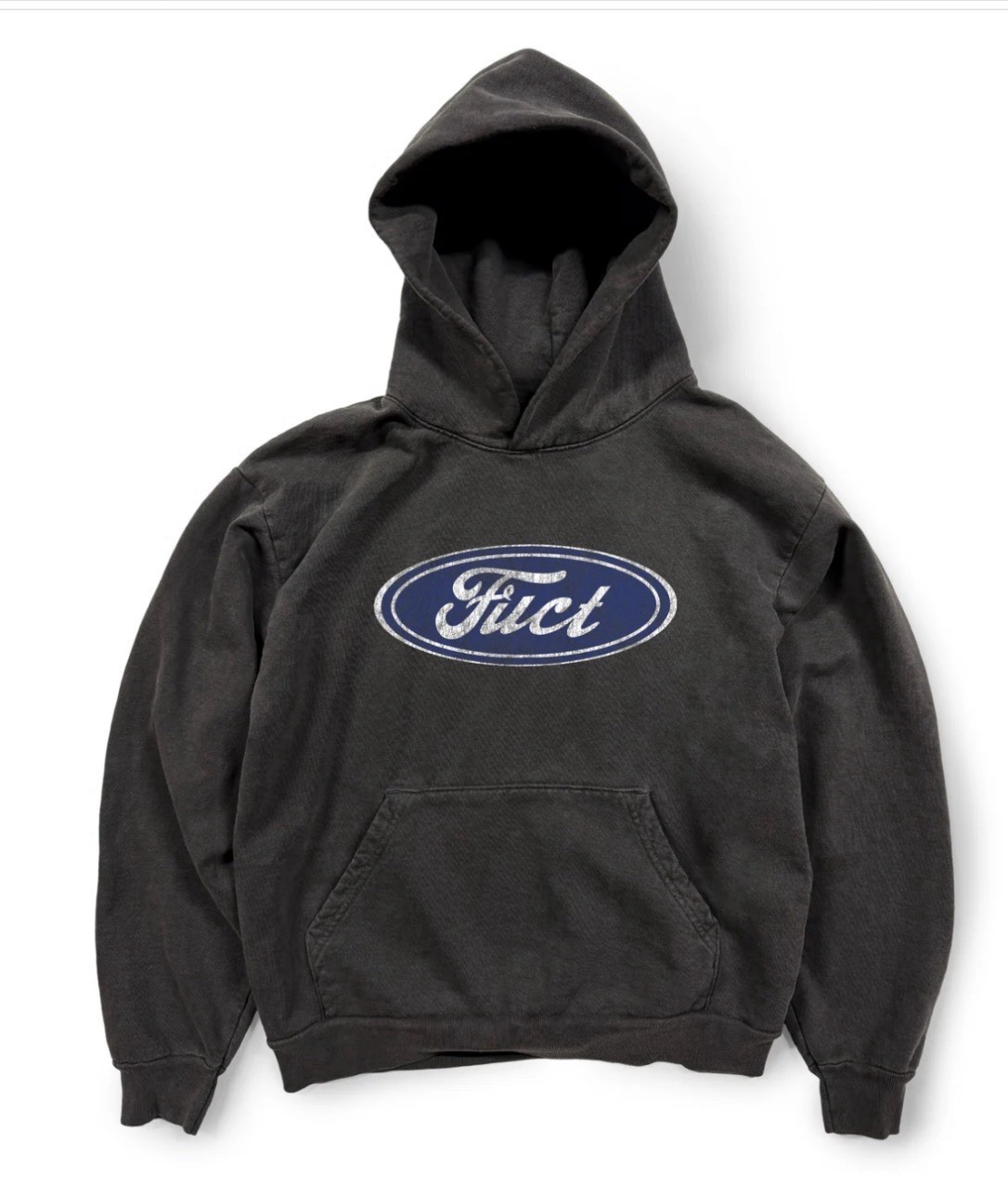 FUCT Ford Oval Logo Pullover Hoodie Extra Large Black Vintage VTG XL Parody