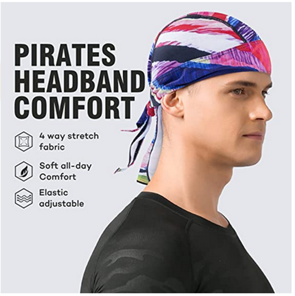 Cooling Motorcycle Wrap Biker Du Do Black Bandana Doo Rag Head Skull Cap Durag