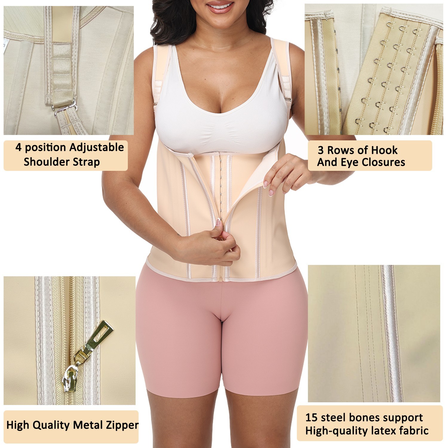 Latex Waist Trainer Corset Cincher Fajas Colombianas Reductoras Body Shaper Vest