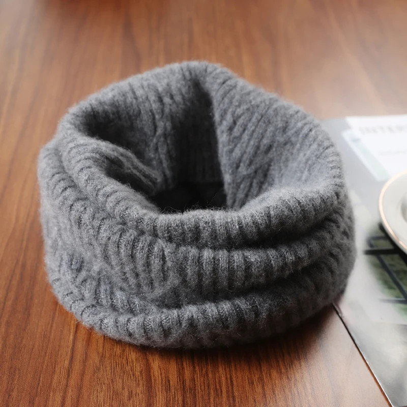 100%Wool Ring Scarf for Women&Men Autumn Winter Soft Warm Cashmere Scarves