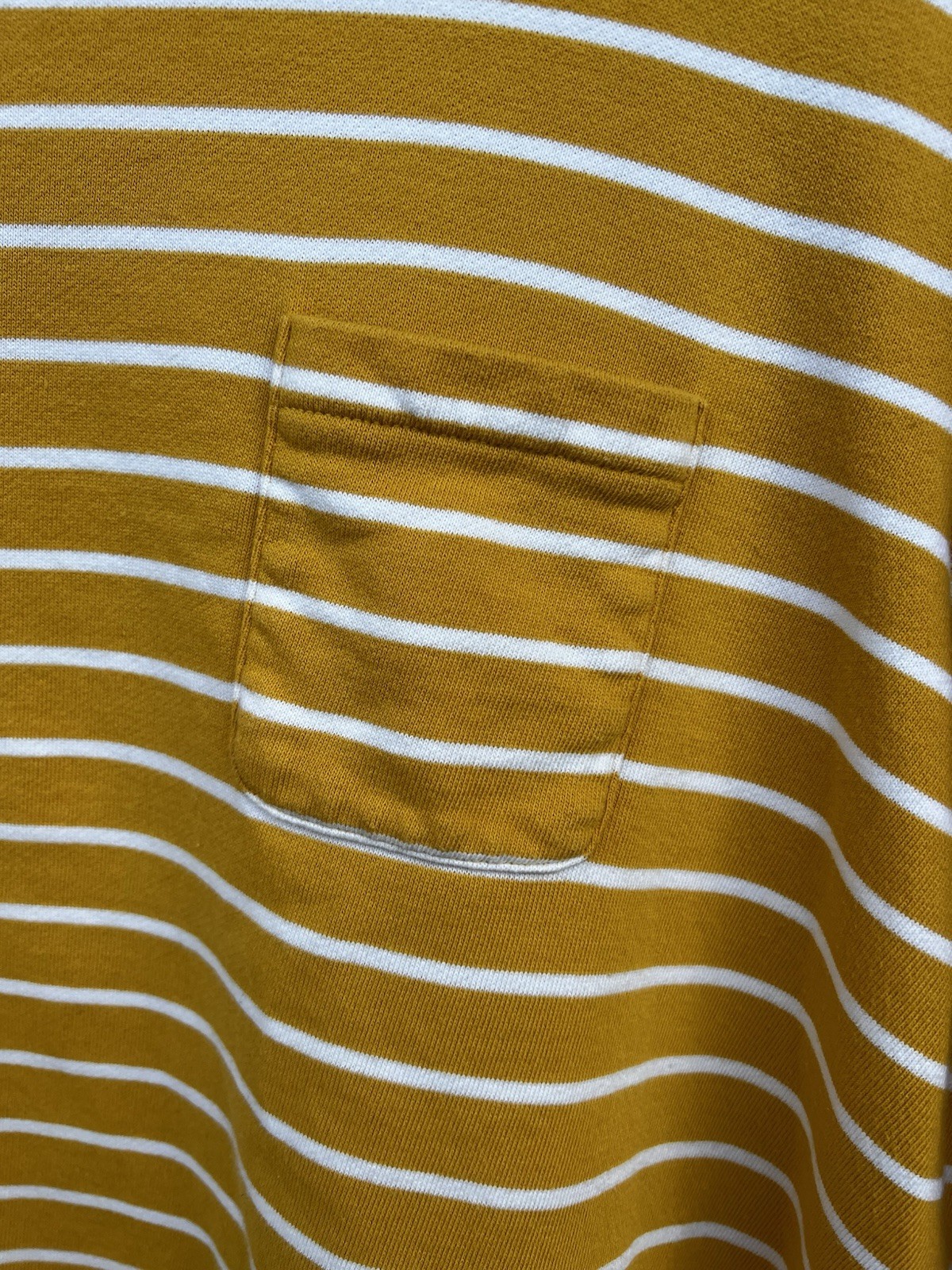 Talbots Petite 1X Yellow/White Striped 100% Cotton Crewneck Knit Sweater