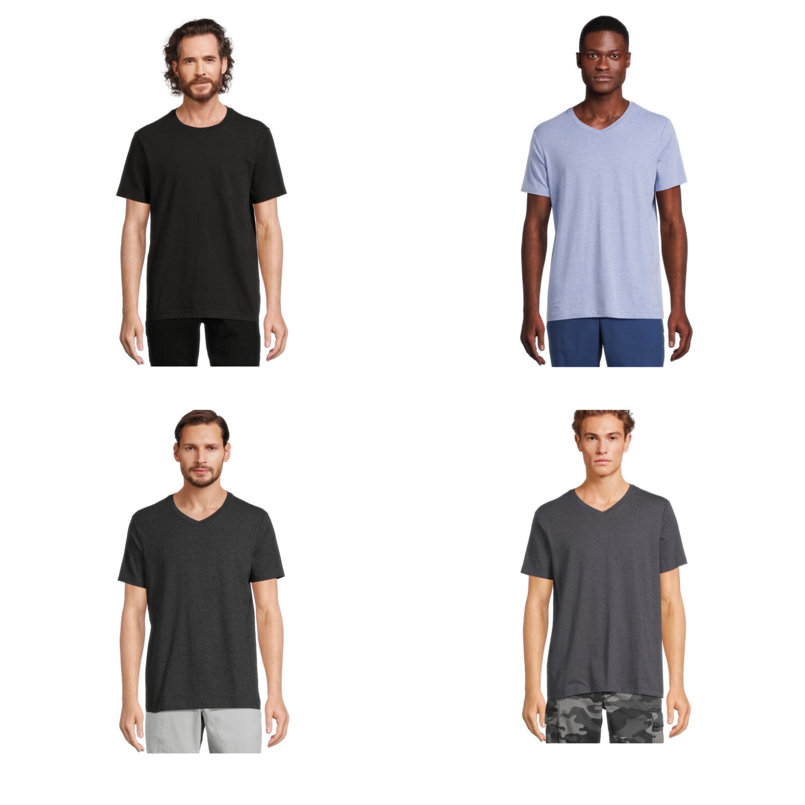 George Men’s V-Neck Textured Short Sleeve Tee Size: XS, S, M, L, XL 2XL, 3XL