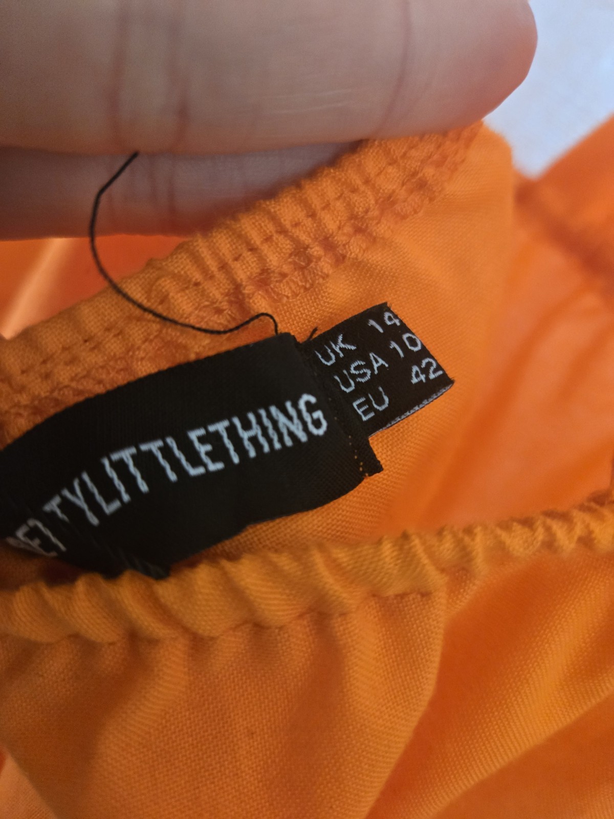 Pretty Little Thing Orange Tiered Smock Maxi Dress Boho Summer V-Neck SZ 10