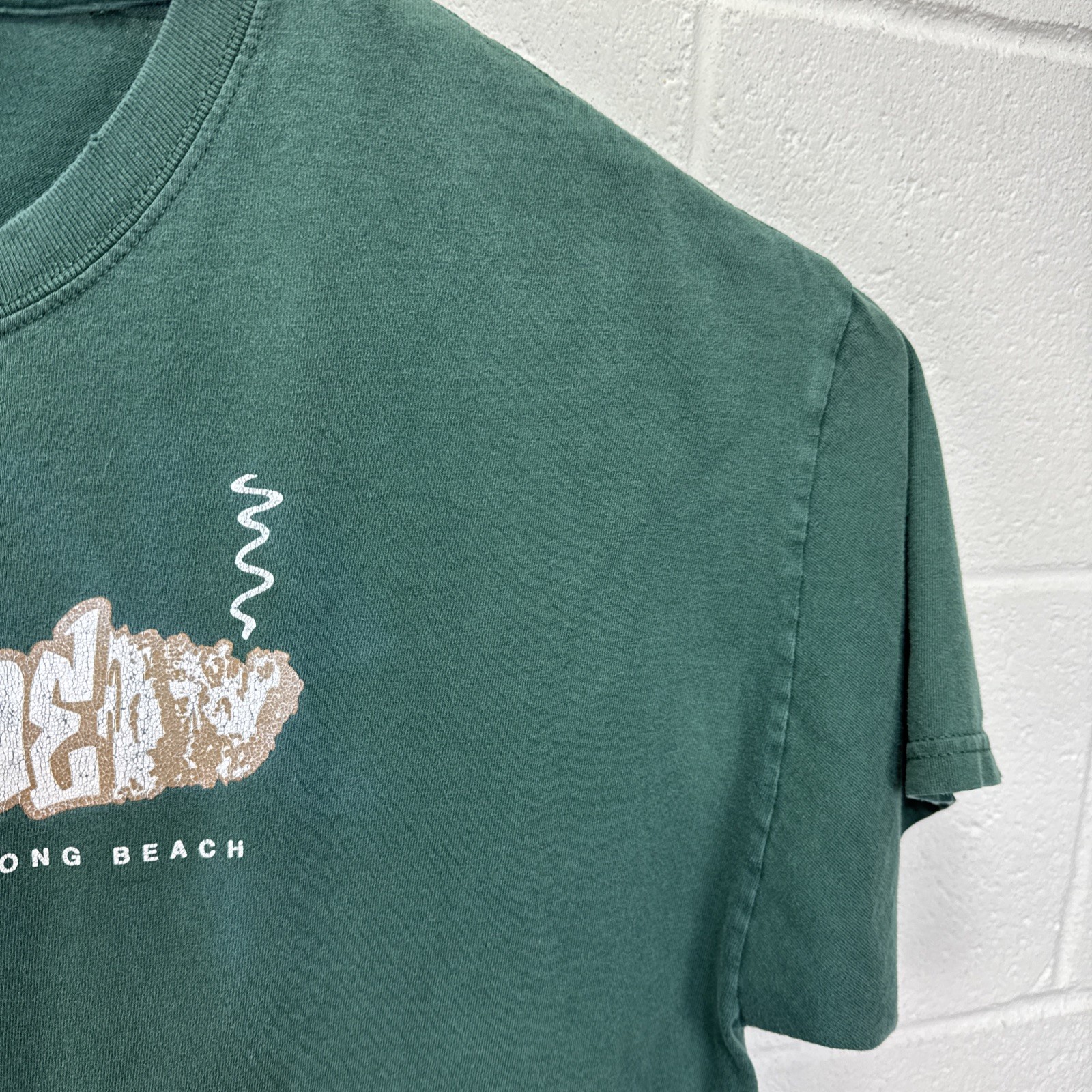VINTAGE SUBLIME SKUNK RECORDS LBC Joint Logo 90’s T Shirt XL Green Repaired RARE