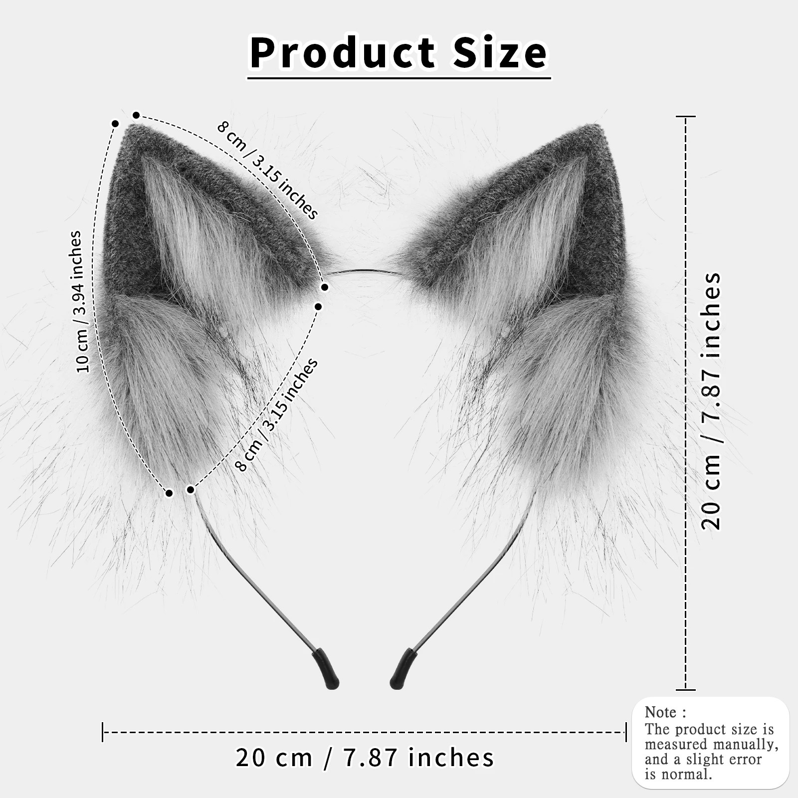 Handmade Faux Fur Animal Ears Headband Furry Cat Fox Ear Hairhoop Headwear