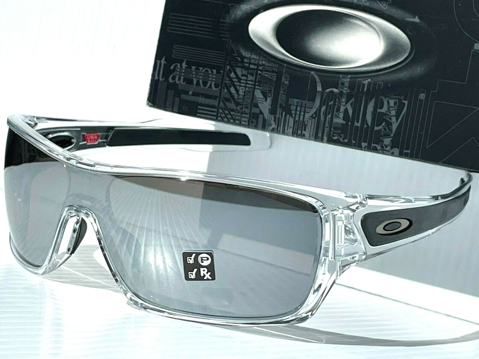 NEW* Oakley TURBINE ROTOR Clear POLARIZED Galaxy CHROME Sunglass 9307