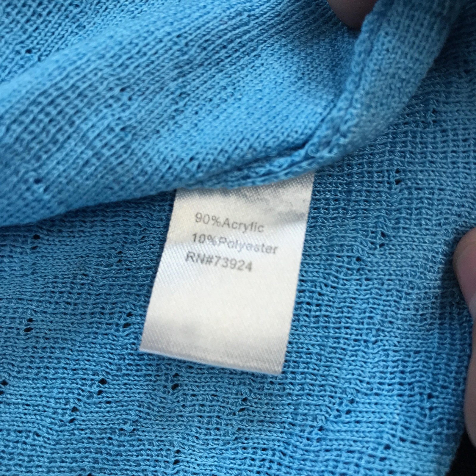 MING WANG Cardigan Sweater Womens PL Blue Open Front Dolman Sleeve Knit