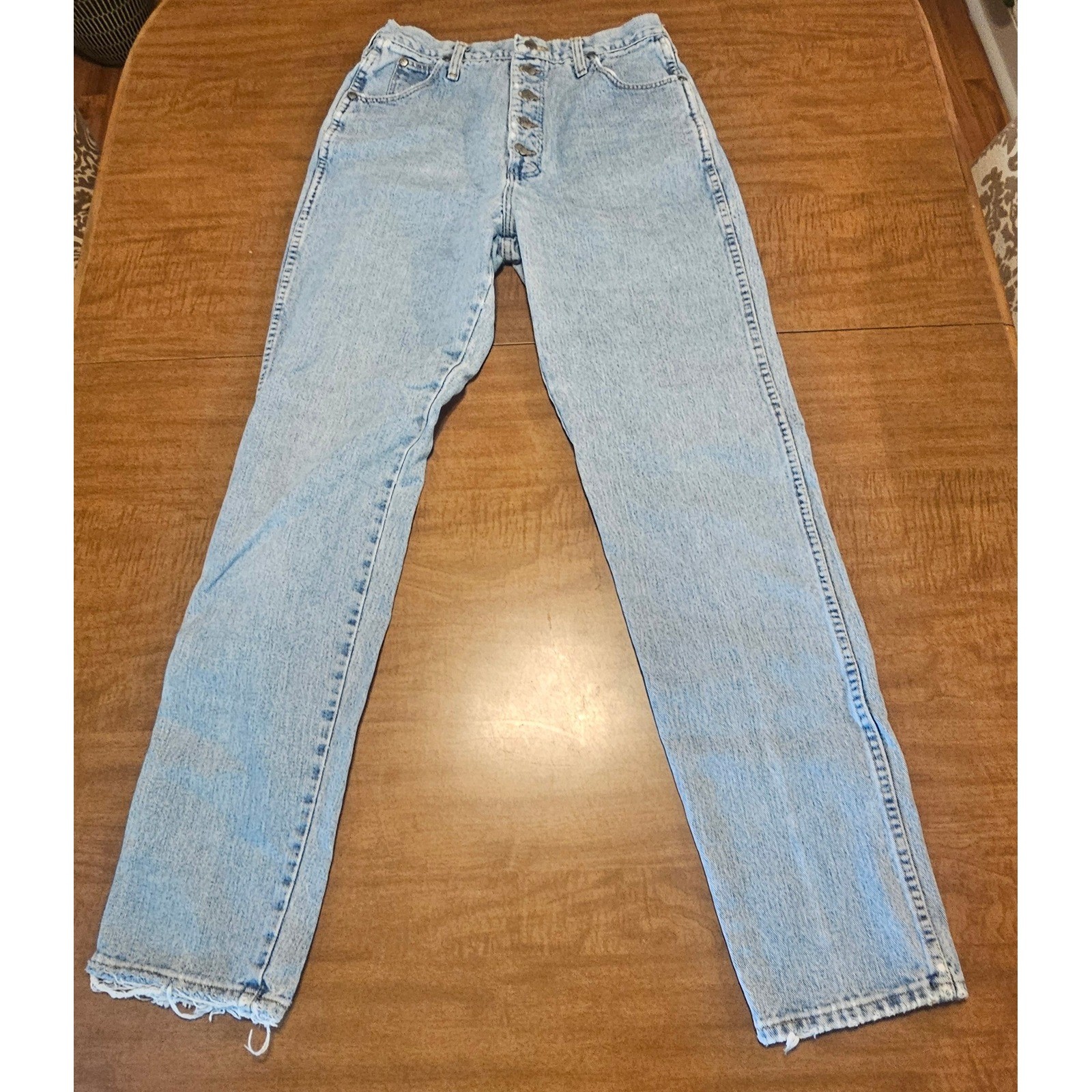Vintage Wrangler Button Fly Light Wash High Waist Mom Jeans 13/14×34 WJ2