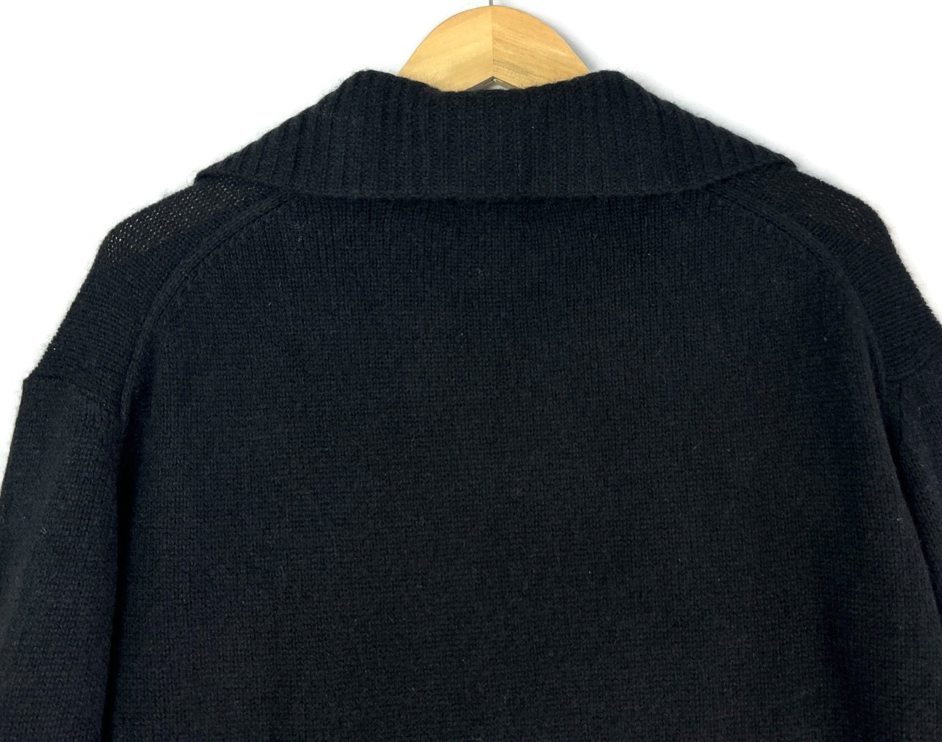 C by Bloomingdale’s Women’s Cashmere Drop Shoulder Half Zip Sweater Black Size L