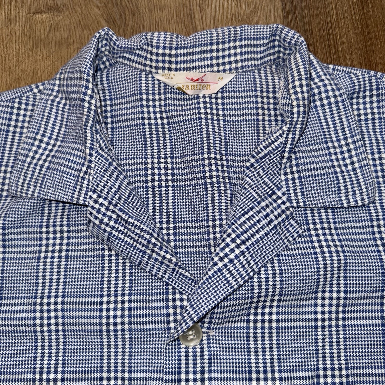 Vtg 50s 60s Jantzen Shirt Mens Medium Tunic Button Up MCM Rockabilly Atomic USA