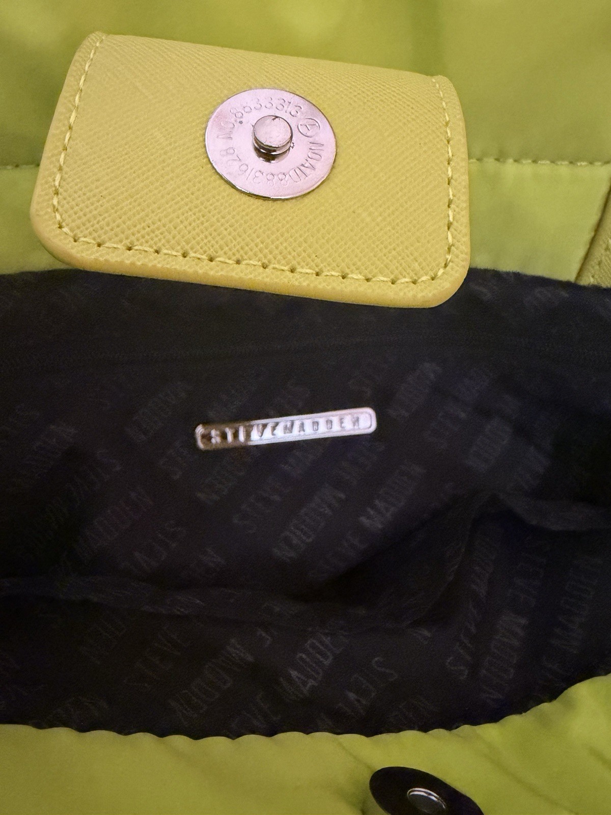 Steve Madden Green Quilted Tote Bag Zip Detachable Strap Coin Purse