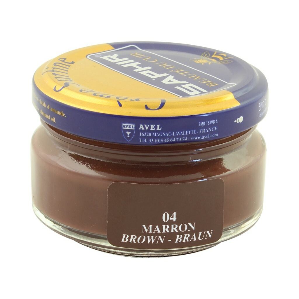 Brown – Saphir Shoe Cream 50ml Jar – Made in France – Beaute du Cuir