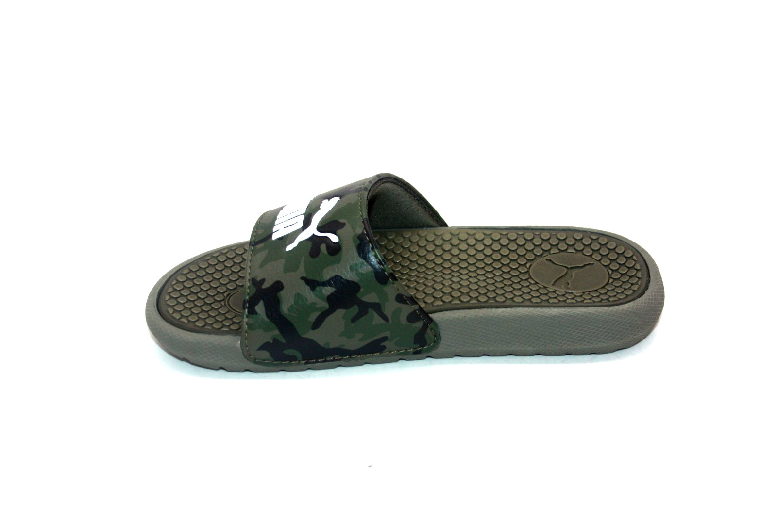 PUMA COOL CAT CAMO BX PS SLIDE SANSDAL 382626-01 DARK OLIVE /WHITE LITTLE KIDS