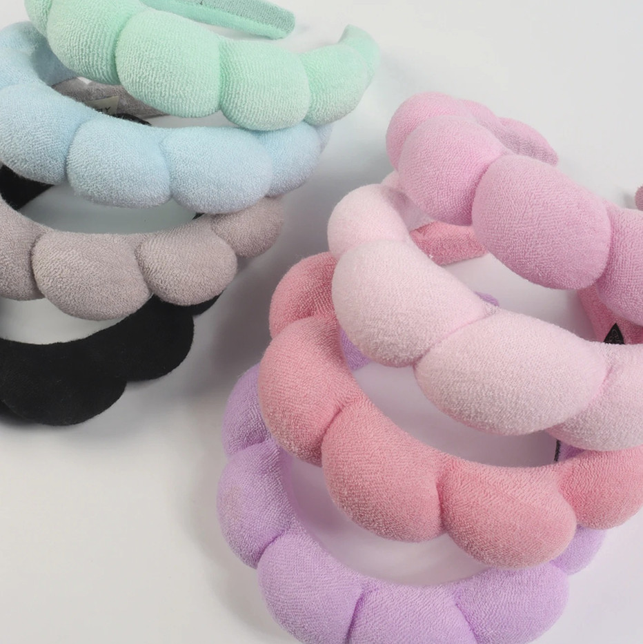 3pcs Microfiber Wristbands & Puffy Spa Headband Set for Face Washing – NEW