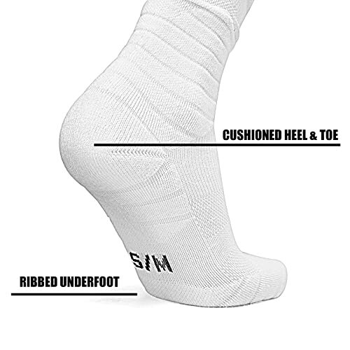 Football Socks ,White Soccer Socks, For Men Women Football Accessories, Medium
