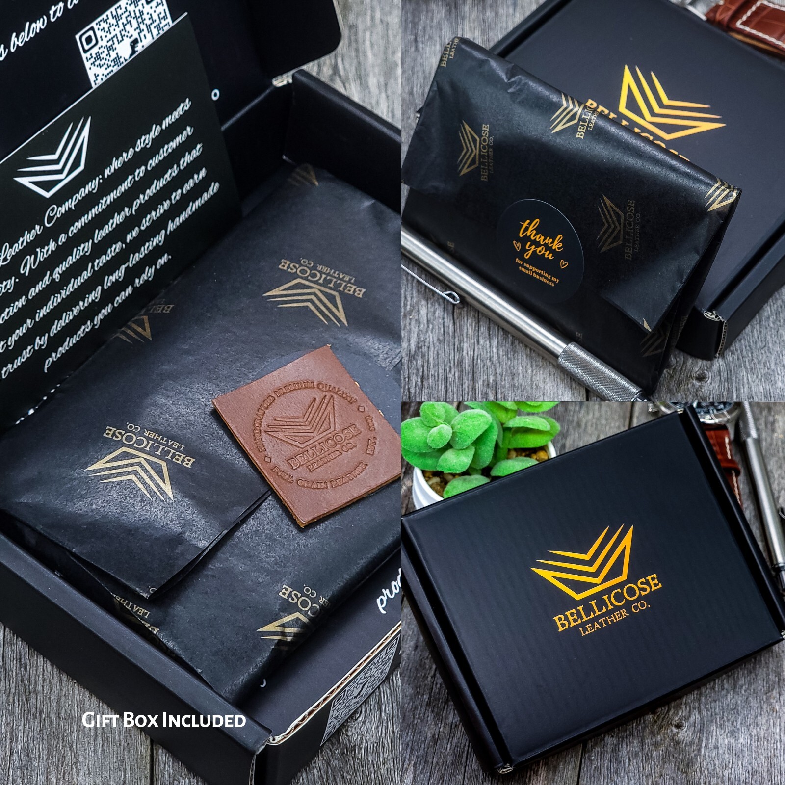 Full Grain Leather Business Card Holder Slim Front Pocket Card Holder Engraving