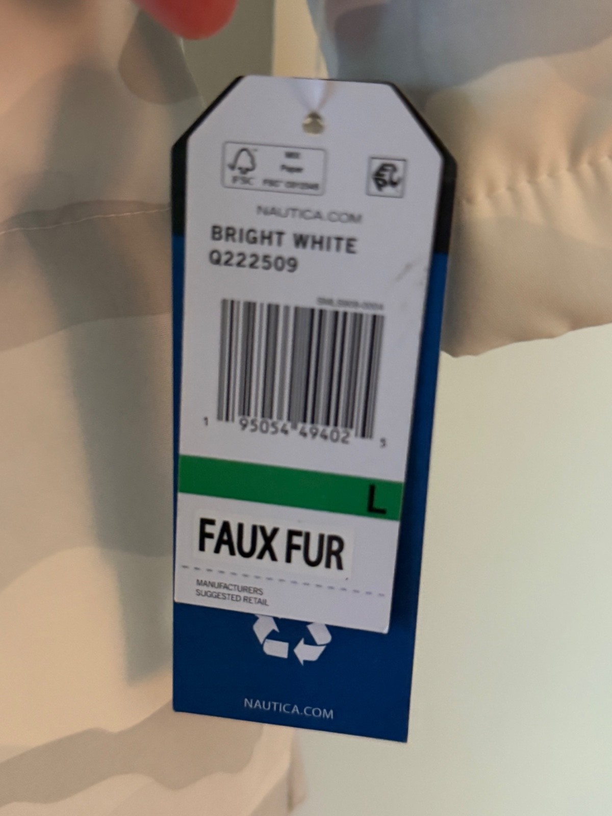 nautica white winter coat