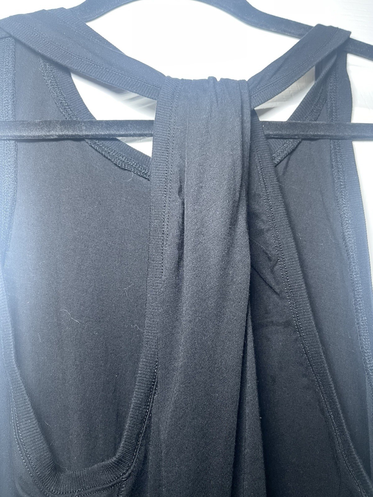 By Anthropologie Black Draped Knot Racerback Tank Top Sleeveless Size Small