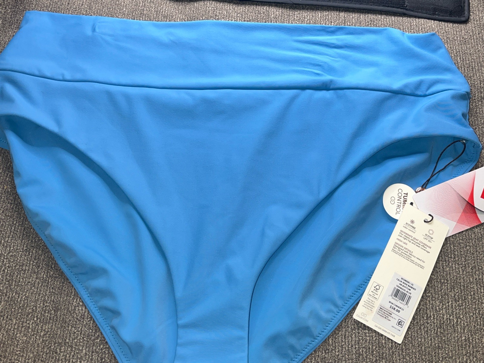 Calia Bikini Bottoms womens size XL Wide Banded High Rise tranquil blue New