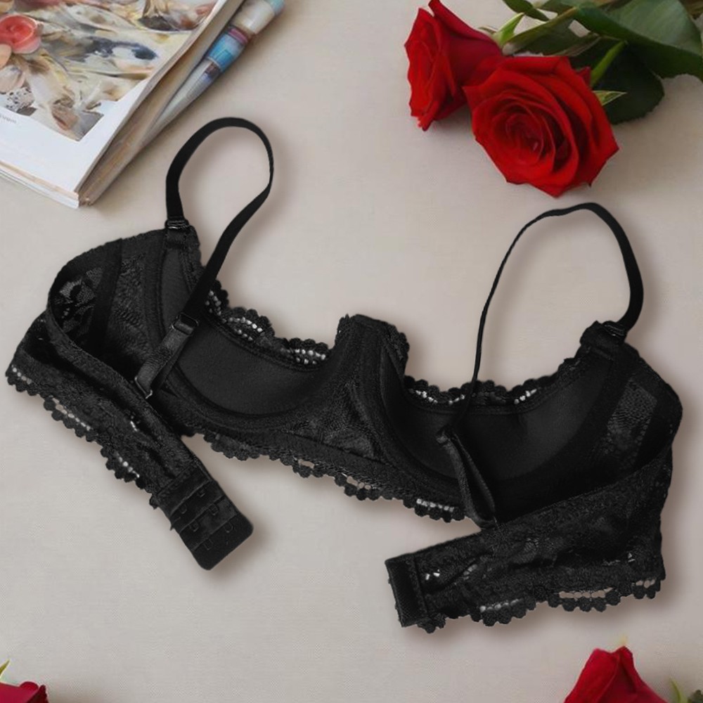 Lady Bras Half Cup Bra Low Cut Sexy Lingerie Underwired Bra Party Brassiere ABCD