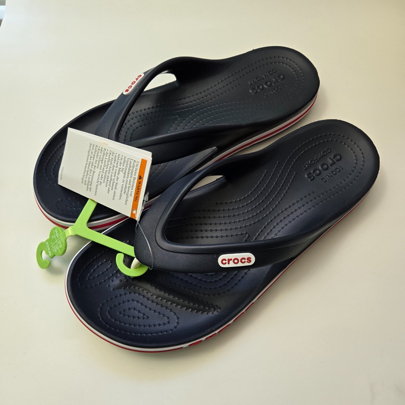 Crocs Bayaband Flip 205393 M9 W11 Navy Pepper New With Polybag Comfort Sandals