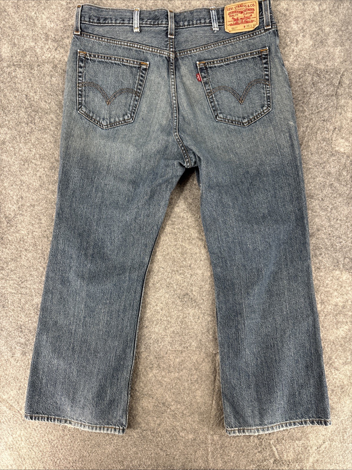 Levis’ Jeans Men’s 36 Loose Bootcut 567 Blue Vintage Button Fly 36×27