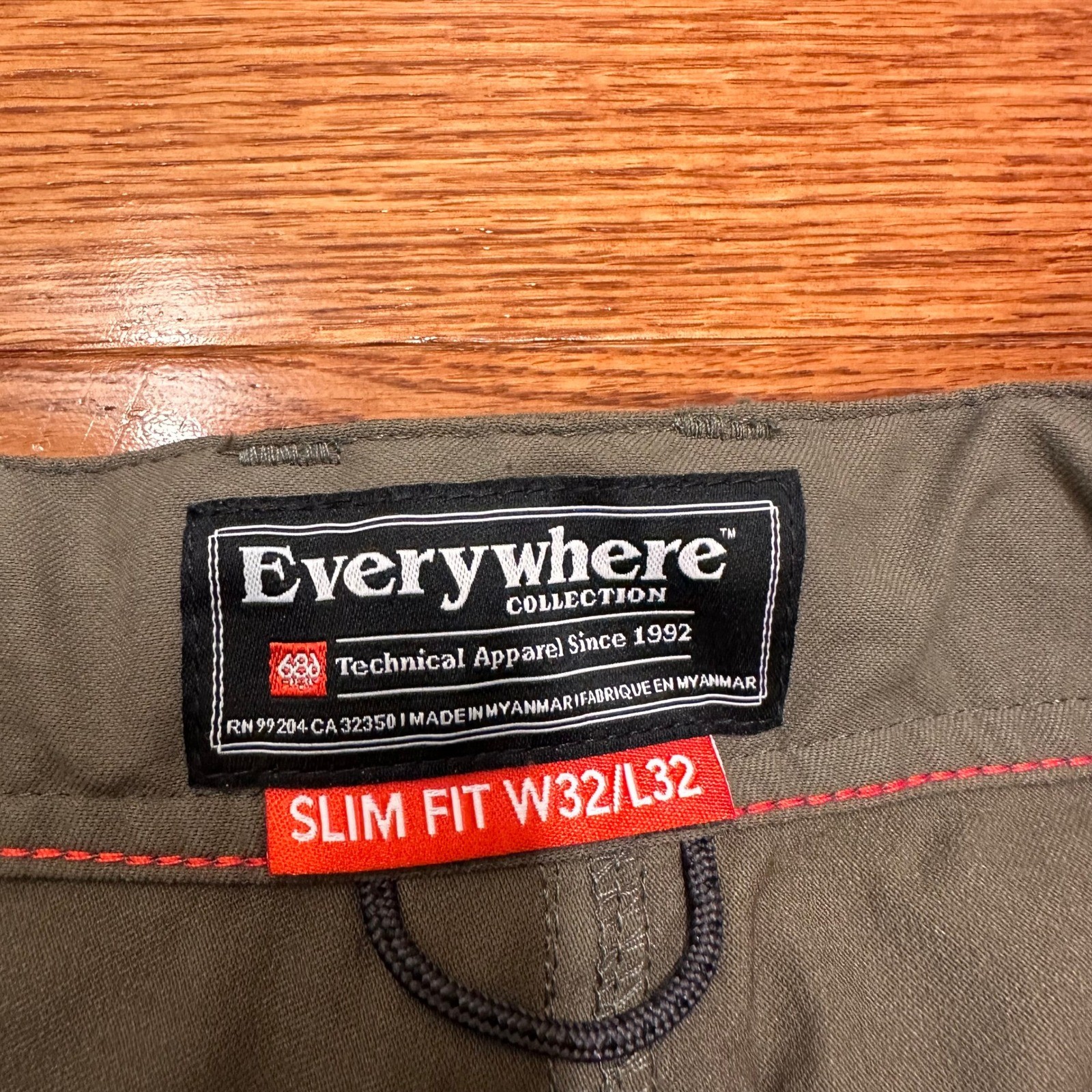 686 Everywhere Pants Slim Fit Mens 32×32 Olive Green Technical Hiking Outdoor