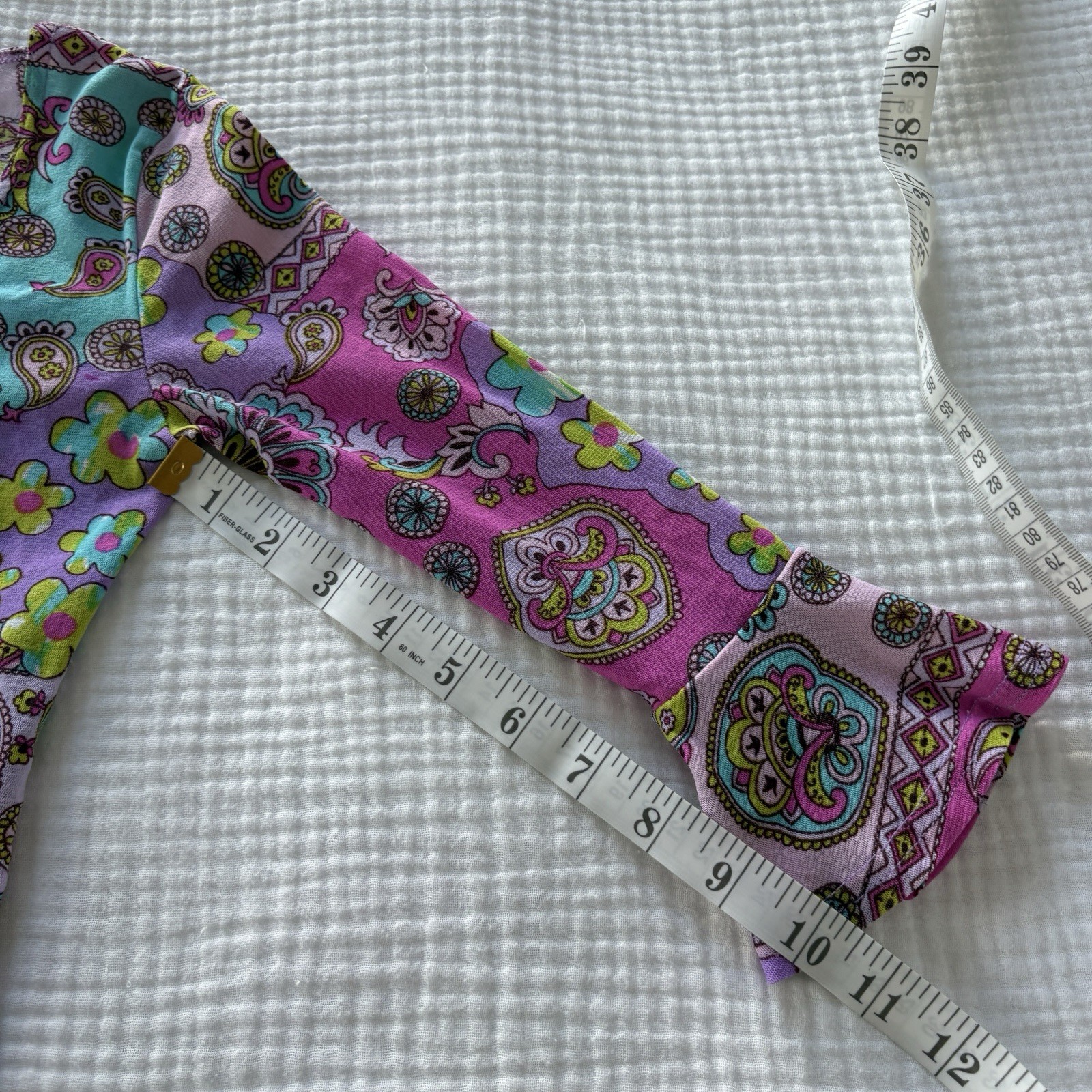 Morgan de Toi Top Vintage Y2K Purple Paisley Floral Mesh Small Women’s Festival