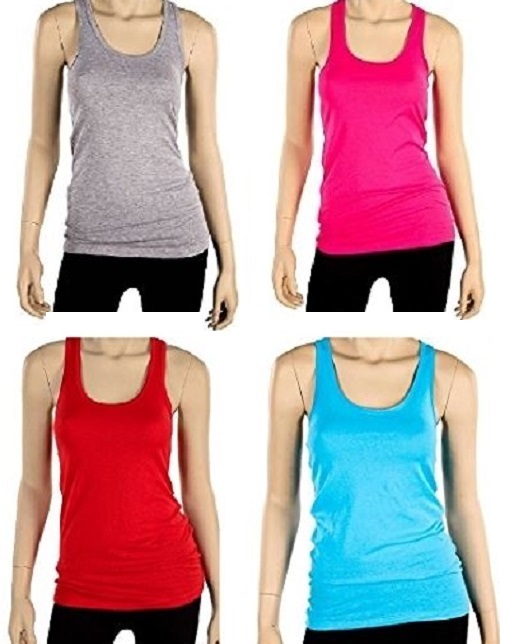 Wholesale Women Racerback Tank 100% Cotton Basic Solid Tee NEW TT402 S or M Lot
