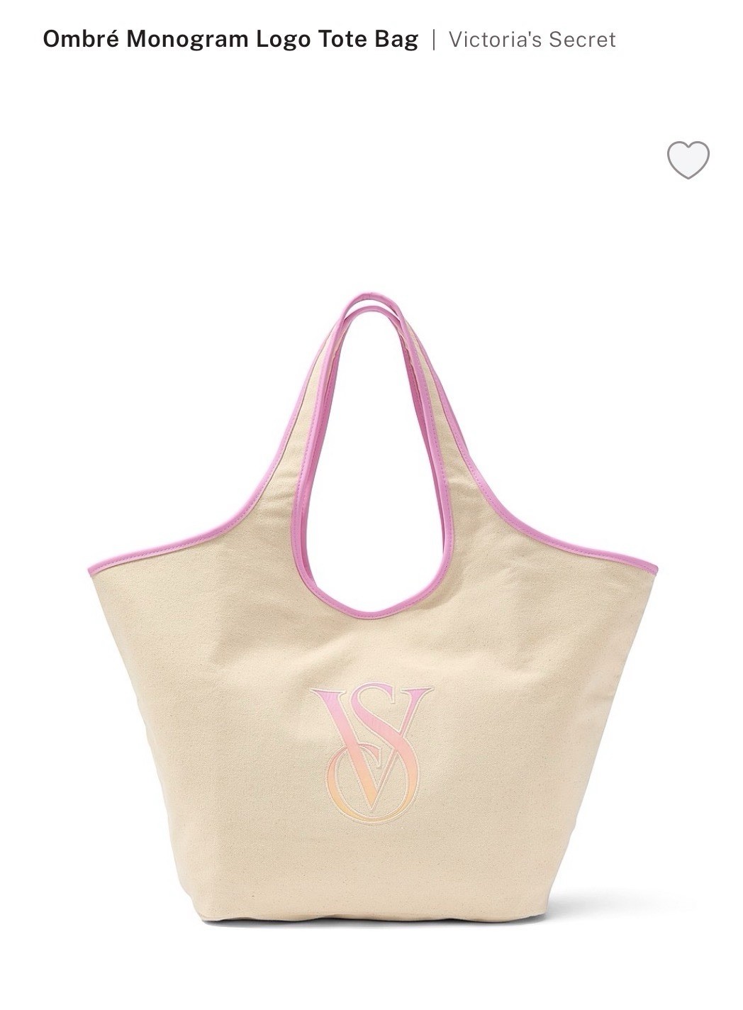 New Victoria’s Secret Ombré Monogram Logo Tote Bag Weekender NWT Purse VS