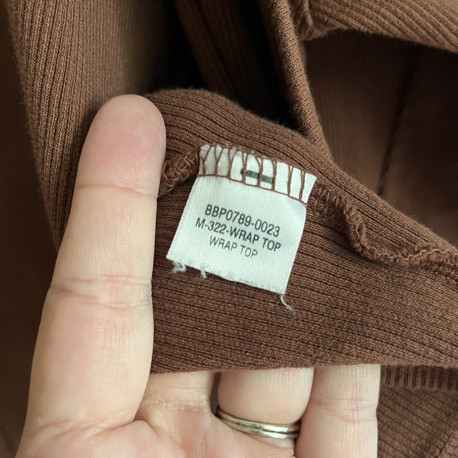 Big Bud Press Size 3X Wrap Top Many Colors Brown Ribbed 100% Cotton Long Sleeve