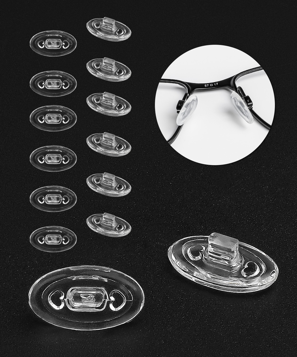 6 Pairs Clear Nose Pads Replacement Nose Piece for Oakley Socket 5.0/Socket 5.5