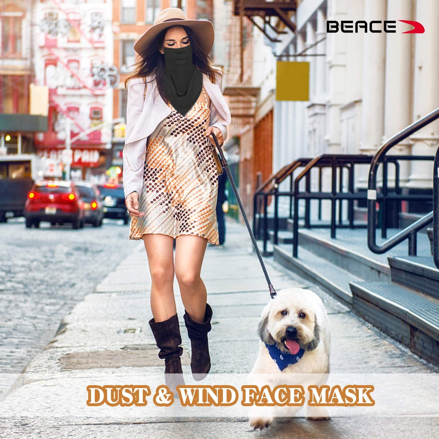 Sun Protection Scarf Face Mask Breathable Face Cover Neck Gaiter with Ear Loops
