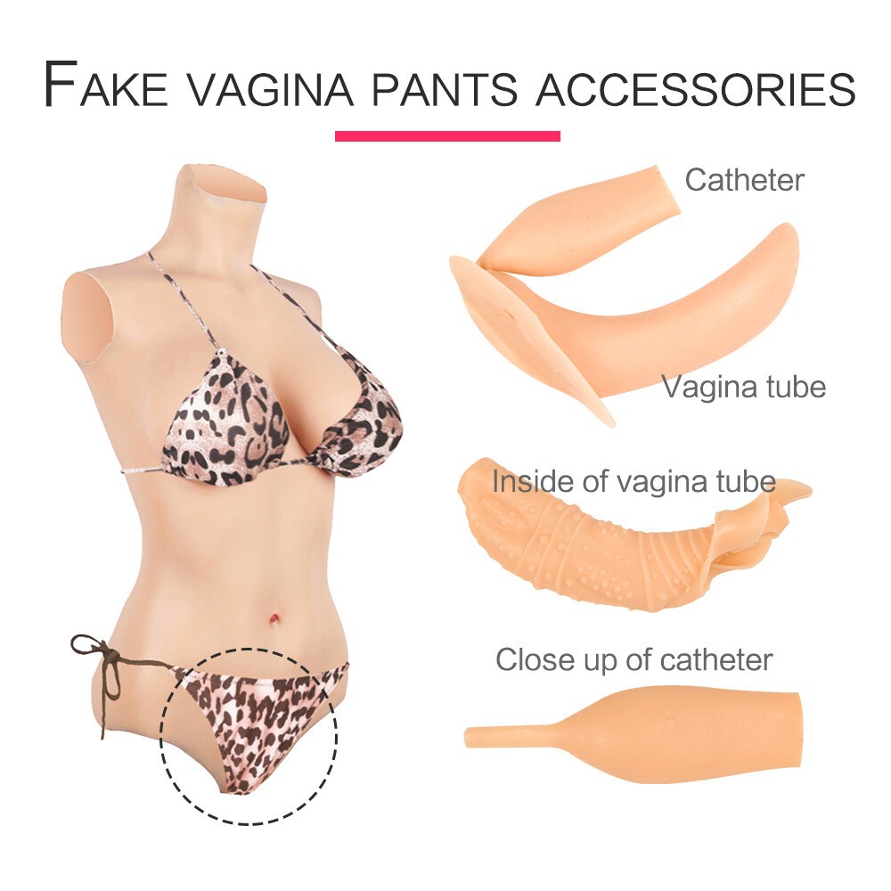 C-E Cup Silicone BodySuit Breast Forms Fake Vagina Hip Shaping Female Body Suit