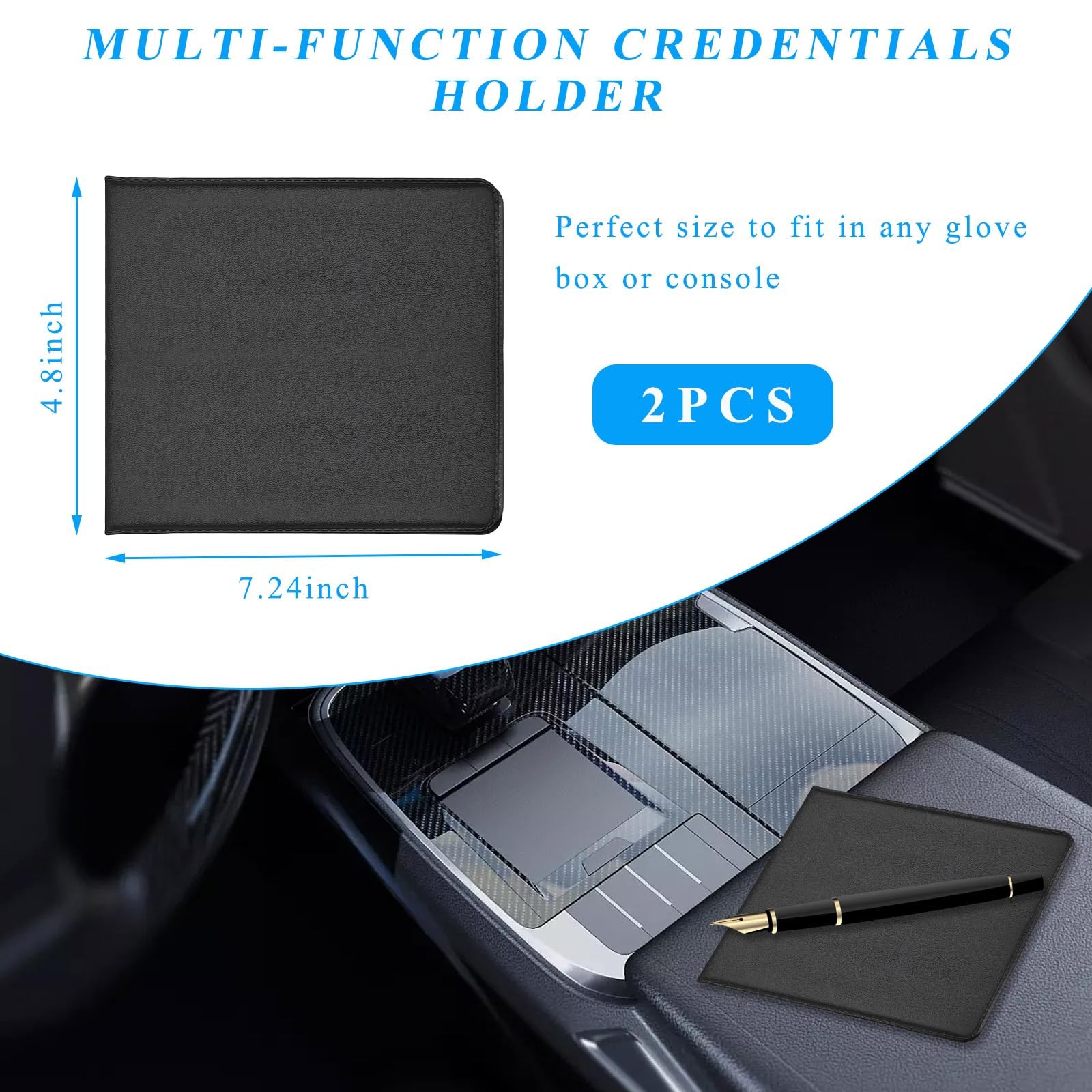 Kewucn 2 Pack Car Registration Insurance Holder, 10.55”×4.8” Essential Auto…