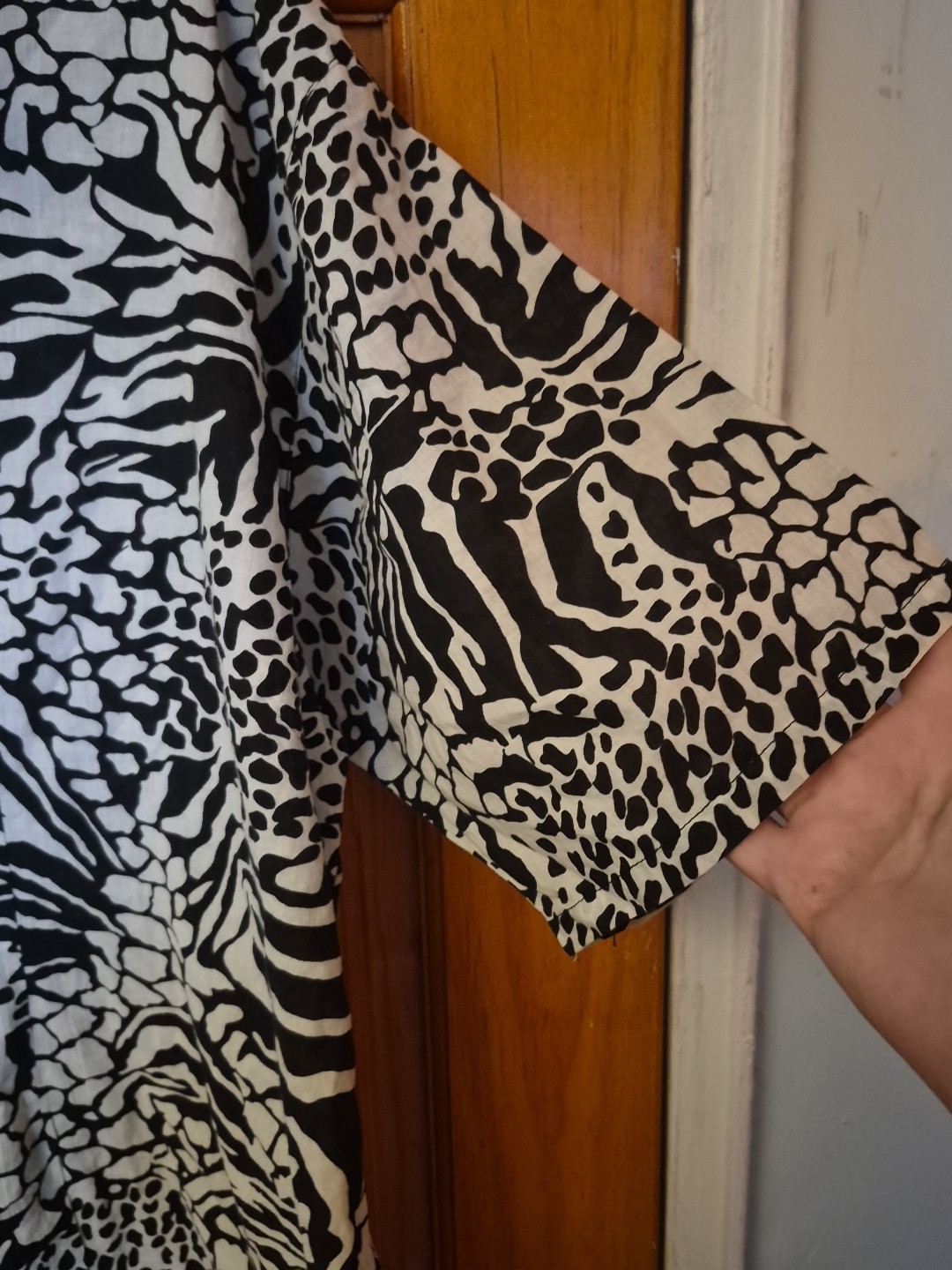 Magic Women’s Cotton Summer Top Long Blouse Black & White Size 2X NWOT