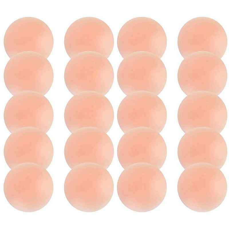 10 Pairs Nippleless Cover Pasties Women Reusable Adhesive Silicone Nipple Round