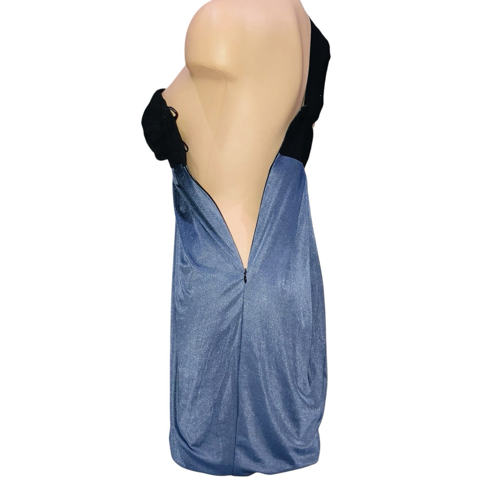 Iodice One Shoulder Dress Blue Black Grecian Roman Goddess Spartacus Show Sz XS