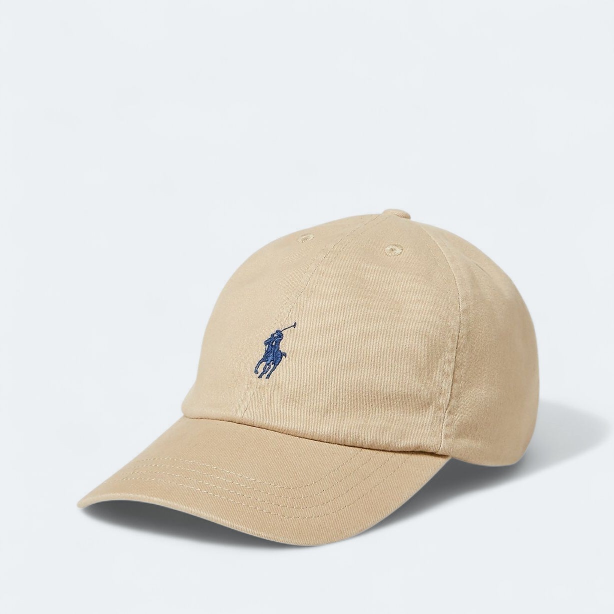 Polo Ralph Lauren Men’s One Size Cotton Chino Adjustable Ball Cap Beige Blue