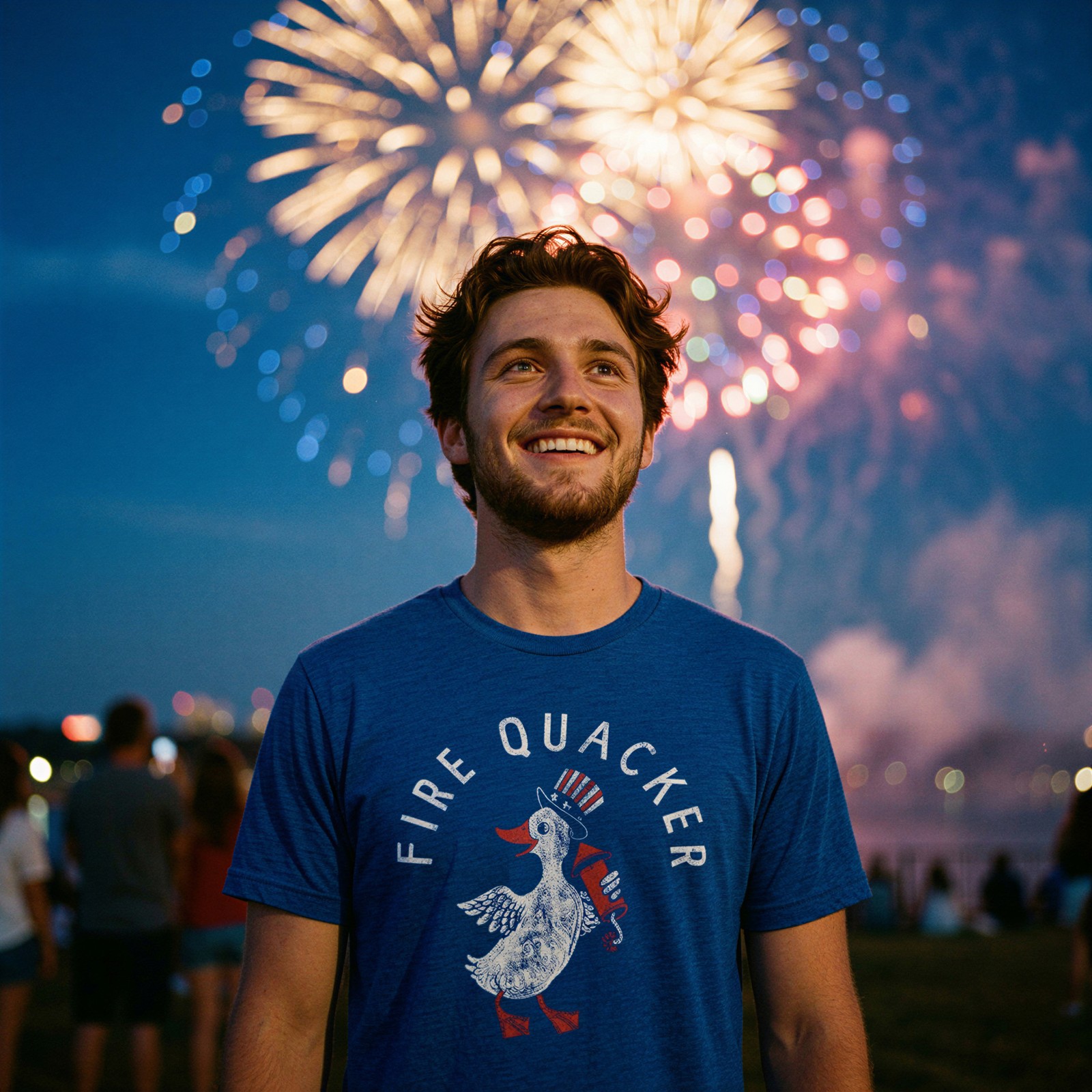 Mens Fire Quacker T Shirt Funny Sarcastic Fourth Of July Party Duck Fireworks